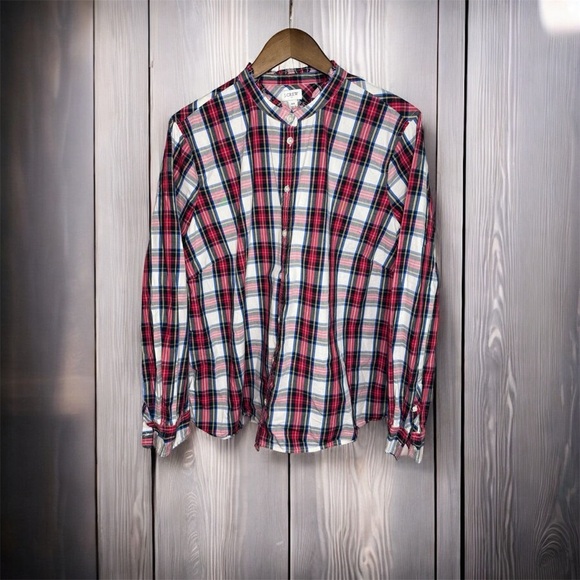 J. Crew Tartan Button Up Top with Ruffled Collar - Picture 2 of 4